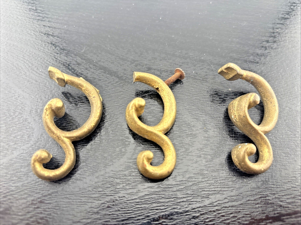 Antique Vintage Old Brass Metal Door Handle Pull Hardware Part Lighting Brass
